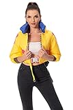 Killjoy Damen Jacke Valorant Cosplay Kostüm Uniform Mantel Outfits Halloween Anzug mit Tasche (Gelb, XX-Large)
