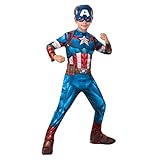 Rubie's Offizielles Kostüm Captain America, Marvels Avengers, klassisch, für Kinder, Superhelden-Verkleidung, Größe S Halloween