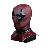 DP2 Wade Maske Cosplay Helm Vollkopf Latex Flexible Helm Halloween Kostüm Prop Fancy Ball Soft Maske Rot Schwarz
