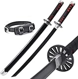Demon Tanjiro Samurai Schwert,29 Zoll Anime Ninja Katana Cosplay Holzschwert,Für Slayer Lovers Halloween Weihnachten Geburtstag Dekorative Requisiten (Kamado Tanjirou)