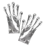 W WIDMANN MILANO Party Fashion 68597 - Alien-Handschuhe, Silber, Außerirdischer, Weltall, Space, Karneval, Mottoparty
