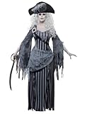 Halloween! Smiffys Kostüm Geisterschiffprinzessin, Grau, mit Kleid und Hut