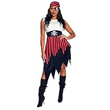 Morph Costumes Karneval Piratenkostüm Damen, Piratenkostüm Damen Kleid, Halloween Piratenkostüm Damen, Sexy Piratin Kostüm Damen, Karneval Kostüm Piratin Damen, Karneval Kostüm Pirat Damen, L