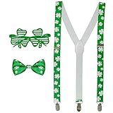 Widmann - Verkleidungsset St. Patrick´s Day, Brille, Hosenträger, Fliege, Karneval, Mottoparty