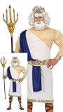 Fiestas Guirca Griechischer Gott Kostüm Herren - Neptun, Poseidon Kostüm -Größe L 52 – 54 - Griechischer Unterwasser Welt König Kostüm Herren - Zeus Kostüm Fasching, Karneval, Cesar Römer Kostüm