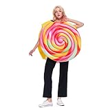 EraSpooky Lollipop Kostüm für Erwachsene Unisex Halloween Regenbogen Süßigkeiten Outfits für Männer und Frauen