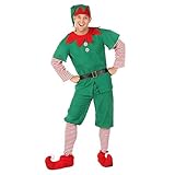 thematys Weihnachtself Kostüm-Set – Zauberhaftes Elfen-Outfit für Damen, Herren & Kinder, Ideal für Weihnachtsfeiern (Männlich, 160cm bis 170cm)