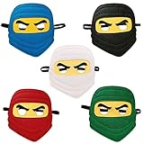 Tydeus Maske Halloween Kinder, 5 Stück Filz Masken Cosplay, Maske Verkleidung für Kindergeburtstag Party, Maske Geburtstag Deko Jungen