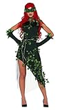 shoperama Poison Ivy Damen Kostüm Kleid Pflanzen-Schurkin Waldfee Eva Efeu, Größe:L