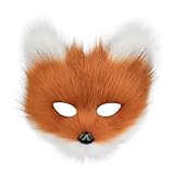 hbbhml Fuchs Katze Maske Wolf Kunstfell Flauschige Tier Cosplay Kostüme Gesichtsmasken für Maskerade Weihnachten Halloween Karneval