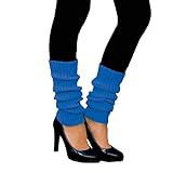 Oblique Unique Sexy Damen Bein Stulpen Neon Strümpfe für 80er Jahre 80s Motto Party Fasching Karneval Tanzen Aerobic Kostüm Accessoires - Farbe wählbar (Neonblau)
