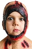 Rubber Johnnies Johnniesfx, blutige Kapuzenmaske für Kinder, Halloween-Zubehör, Kostüme, blutgebeizte Hockey-Maske, blutige Machete, Jason, Kinder, Filmrequisite