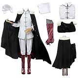 UPUPCOS Bungou Stray Dogs Fyodor Dostoevsky Cosplay Kostüm Weiß Uniform Anzug Umhang Herren Halloween Party Outfit (Fyodor Dostoevsky, S)