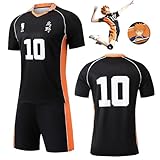 Sternstunde Haikyuu Shoyo Hinata Cosplay Kostüm - Anime Halloween Kostüm Outfit - Karneval Outfits Set- Volleyball Cosplay Uniform - Cosplay Kostüm Outfits (Nr.10, L)