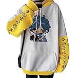 Genshin Impact Kaeya Hoodie Kaeya Cosplay Kostüm Bedruckt Langarm Sweatshirt Pullover Zipper Jacke Trainingsanzug für Frauen Männer