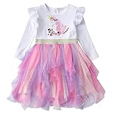 VIKITA Mädchen Prinzessin Kleider Baumwolle Tüll Festzug Party Hochzeit Kleid Gr.86-128 LH4785 5T