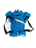 United Labels Sesamstraße Krümelmonster 3D Plüsch Rucksack 38 cm mit verstellbaren Gurten Blau
