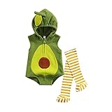 Infant Baby Boys Girls Green Avocado Costume Sleeveless Fruits Hoodies with Stockings Toddler Baby Summer Clothes Cosplay Halloween Costumes (A-Green Avocado, 12-18 Months)