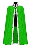 O7539-54-58 grün Damen Herren Frosch Froschkönig Königsmantel Prinzen Cape ca.110 cm lang Gr.54-58 Einheitsgröße