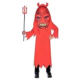 Amscan - Kinderkostüm Teufel, Robe, Teufelmaske, Devil, Mottoparty, Karneval, Halloween