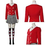 IGHSNZUH Heathers The Musical Rock Cosplay Veronica Sawyer Kostüm Komplettset Schuluniform Kleid Outfits(G,M)