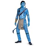 Disney Offizielles Premium Jake Avatar Kostüm Herren Erwachsene, Kostüm Avatar Costume Maske Blau, Faschingskostüm Karneval Cosplay Geburstag Overall Kostüm Größ XL