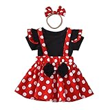 Lito Angels Minnie Mouse Kleid Kostüm Verkleidung mit Schleife Stirnband für Kleinkind Mädchen Größe 2-3 Jahre 98