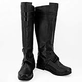 PinLian Herren Anakin Skywalker Cosplay Schwarze Stiefel Booties Halloween Schuhe Kostüm (UK 8,5)