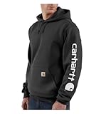 Carhartt, Herren, Weites, mittelschweres Sweatshirt mit Logo-Grafik auf dem Ärmel, Schwarz, L