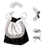 W WIDMANN MILANO Party Fashion 6665C - Verkleidungsset Hausmädchen, Kopfbedeckung, Halsband, Manschetten, Rock, Schürze, Kellnerin, Mottoparty, Karneval