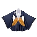 ZIXUN Demon Slayer Hashibira Inosuke Cosplay Kostüm Damen Kimono Kleid Anzug XS, Blau, X-Small