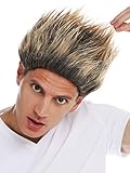 WIG ME UP - 31733-ZA103-82A Perücke Halloween Herren Damen hoch toupiert Troll Teufel Kobold schwarz blond Spitzen