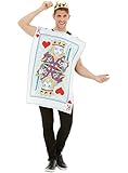 Funidelia | Herzkönig Karten Kostüm für Herren und Damen Größe Einheitsgröße Herzdame, Spielkarten, Poker - Farben: Weiß, Zubehör für Kostüm - Lustige Kostüme für deine Partys