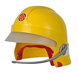 SIMBA 109252596 Feuerwehrmann Sam Helm, Schirm und Sticker leuchten im Dunkeln, mit Mikrofon, Schaumstoffpads innen, ab 3 Jahren, Rot