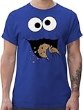 T-Shirt Herren - Karneval & Fasching - Keks-Monster - XXL - Royalblau - für und fasnacht Tshirt Shirt koelner t zum Oberteil &Fasching fasnachts Shirts faschingsshirts „Karneval“ keks Monster