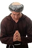 WIG ME UP - Perücke Alter Mönch ABT onsur - grau - Mittelalter - Männer Herren - Karneval Halloween 68503-P103/68