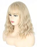 Topcosplay Damen Perücke Blond Bob Perücke Lang Gewellt Locken Natürlich Perücke für Kostümparty Halloween Karneval