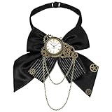 Steampunk Fliege Vintage, Getriebe Fliege Schwarz, Fliege Steampunk Retro, Steampunk Accessoires Damen für Karneval Party Cosplay