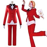 Fiamll Charlie Morningstar Cosplay Hazbin Hotel Cosplay Kostüm Rot Blazer Anime Verkleidung Charlie Morningstar Uniform Halloween Karneval Kostüm M
