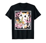 Japanische Anime Katze Ramen Nudeln Manga Kawaii Mädchen T-Shirt