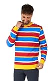 OppoSuits Herren Sesamstraße Pullover - Offizieller Ernie Pullover - Slim Fit - Pullover Sweatshirt - Multicolor - Langarm - Rundhalsausschnitt