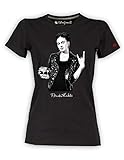 Frida Kahlo Offizielles T-Shirt für Damen, rockiger Stil, Schwarz Medium