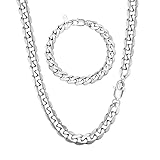 LOLIAS Panzerkette Herren Edelstahl Personalisiert 5/9MM Breite Glieder Hip-Hop Edelstahl Kette Mann Halskette und Armband Herren Silber für Männer Jungen Länge 46-55CM wählbar