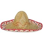 KarnevalsTeufel.de Sombrero-Set Mexikanerhüte in bunten Farben mit Buntem Rand Rand (1er Pack)