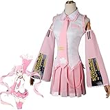 PUYYDS Cosplay Vocaloid Miku Anime Kleidung Rosa Perücke Rollenspiel Anzug Kawaii Halloween Party Kleidung Formel Service
