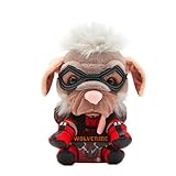 Dogpool Plüsch-Figur (26 cm) - detailliertes Superhelden-Plüschtier aus dem MARVEL Studios Film Deadpool & Wolverine, Spielzeug für Fans & Sammler ab 15 Jahre, Rot, Schwarz