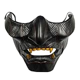 nezababy Halloween Dekorationen Ghost of Tsushima Jin Sakai Gosaku Samurai Cosplay Ritter Dämonenmaske Half Face Hannya Requisiten (Halloween Maske-B)