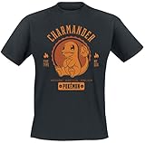 Pokémon Glumanda Männer T-Shirt schwarz XL 100% Baumwolle Anime, Fan-Merch, Gaming