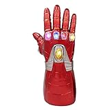 Thanos-Handschuhe für Rechtshänder, Unendlichkeitssymbol, LED-Licht, PVC, Cosplay, Halloween, Requisiten für Kinder (Kindergröße)