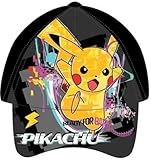 Schirmmütze für Jungen/Kinder, verstellbare Baseballkappe, Schwarz, Einheitsgröße für POKEMON